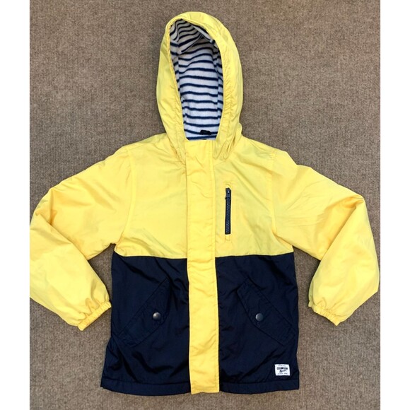 Oshkosh B'Gosh Jacket Boys L/7 Fleece Lined Midweight Windbreaker Colorblock - Picture 1 of 9